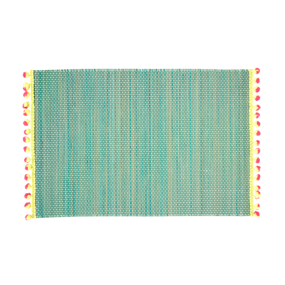 Bamboo Placemats with Pom Pom Decoration By Rice DK